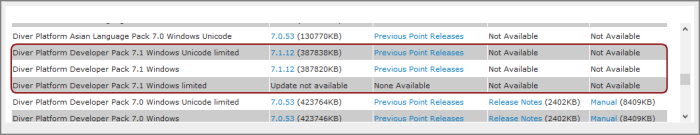 The Diver Platform Developer for Windows on the list of software.